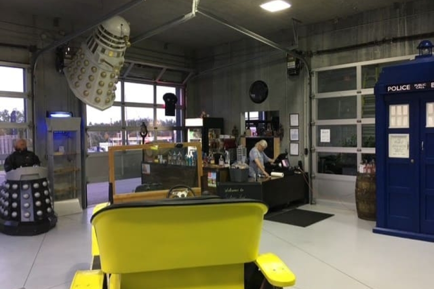 Interior of Silver Fox Distillery in Arthur, Ontario.