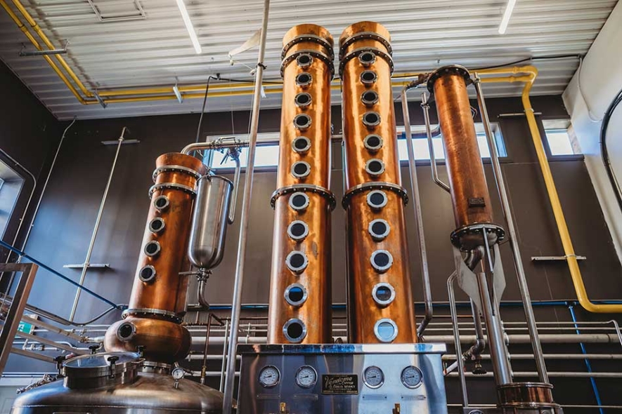 Copper stills at Spirit in Niagara Small Batch Distillers.