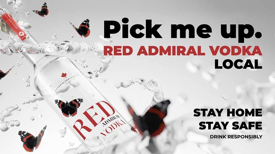 Graphic promoting Red Admiral vodka from NB Distillers.
