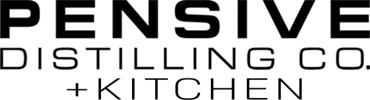 Pensive Distilling Co. logo.