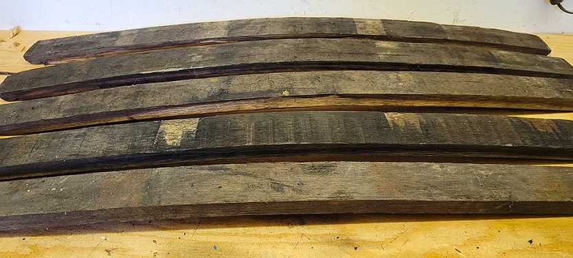 Whisky barrel staves.